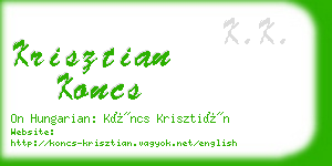 krisztian koncs business card